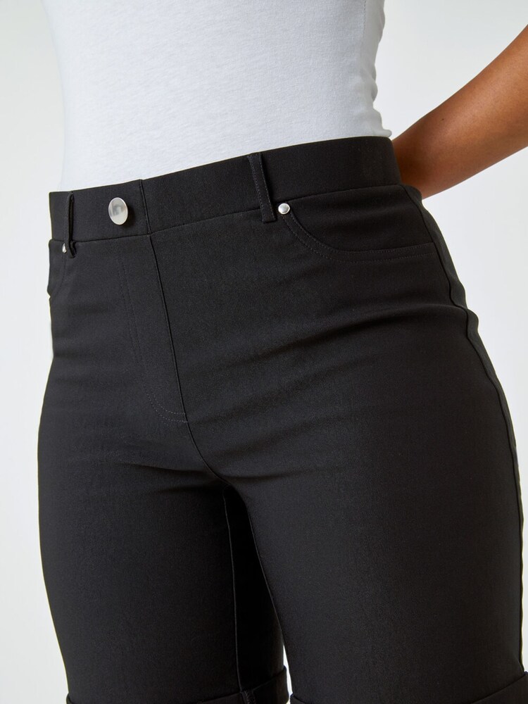 Roman Black Petite Turned Hem Stretch Shorts - Image 5 of 5