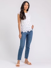 Roman White Broderie Butterfly Overlay Detail Top - Image 3 of 4