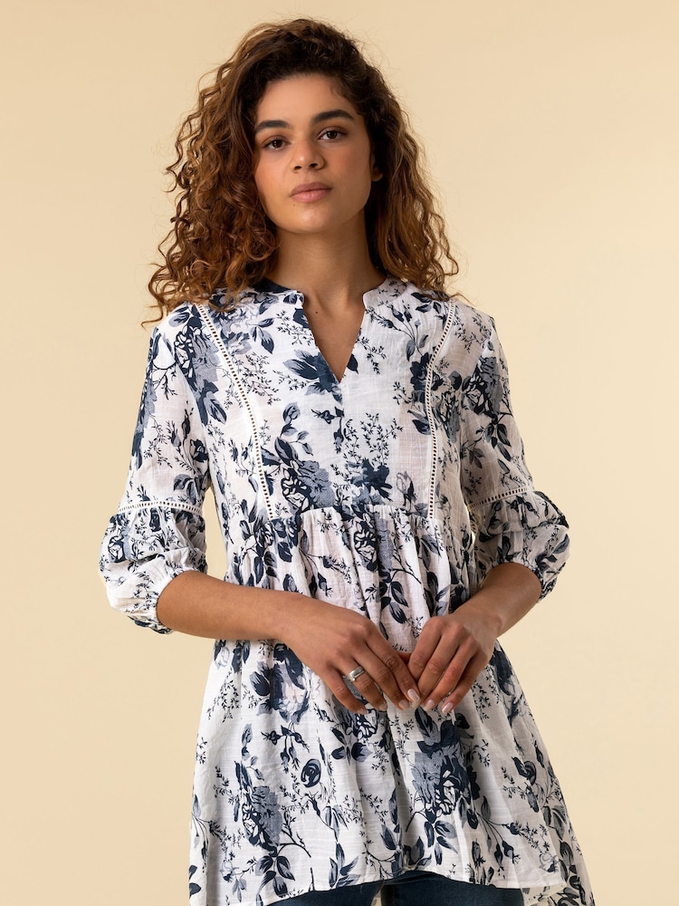 Negro - Top de corte ancho y estilo boho con estampado floral de Roman - Imagen 1 de 4 Negro - Top de corte ancho y estilo boho con estampado floral de Roman - Imagen 1 de 4