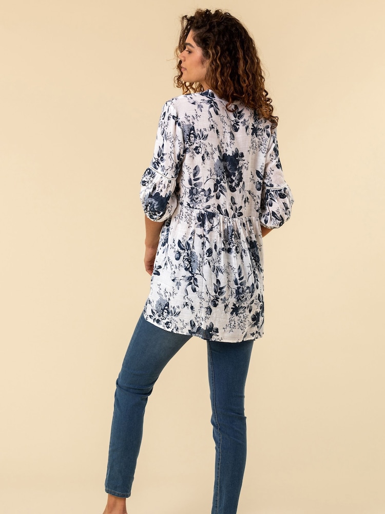 Negro - Top de corte ancho y estilo boho con estampado floral de Roman - Imagen 2 de 4 Negro - Top de corte ancho y estilo boho con estampado floral de Roman - Imagen 2 de 4