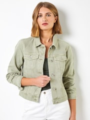 Roman Sage Green Denim Jacket - Image 1 of 5
