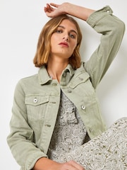 Roman Sage Green Denim Jacket - Image 4 of 5