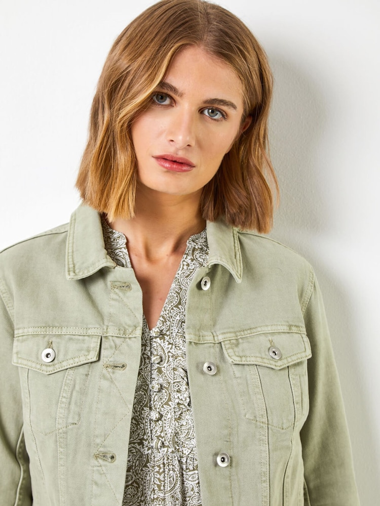 Roman Sage Green Denim Jacket - Image 5 of 5