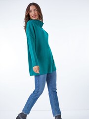 Roman Green Relaxed Roll Neck Jumper - Image 2 of 5