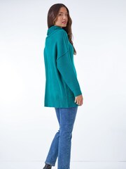 Roman Green Relaxed Roll Neck Jumper - Image 3 of 5