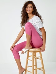 Roman Pink Cropped Stretch Denim Jeggings - Image 4 of 5