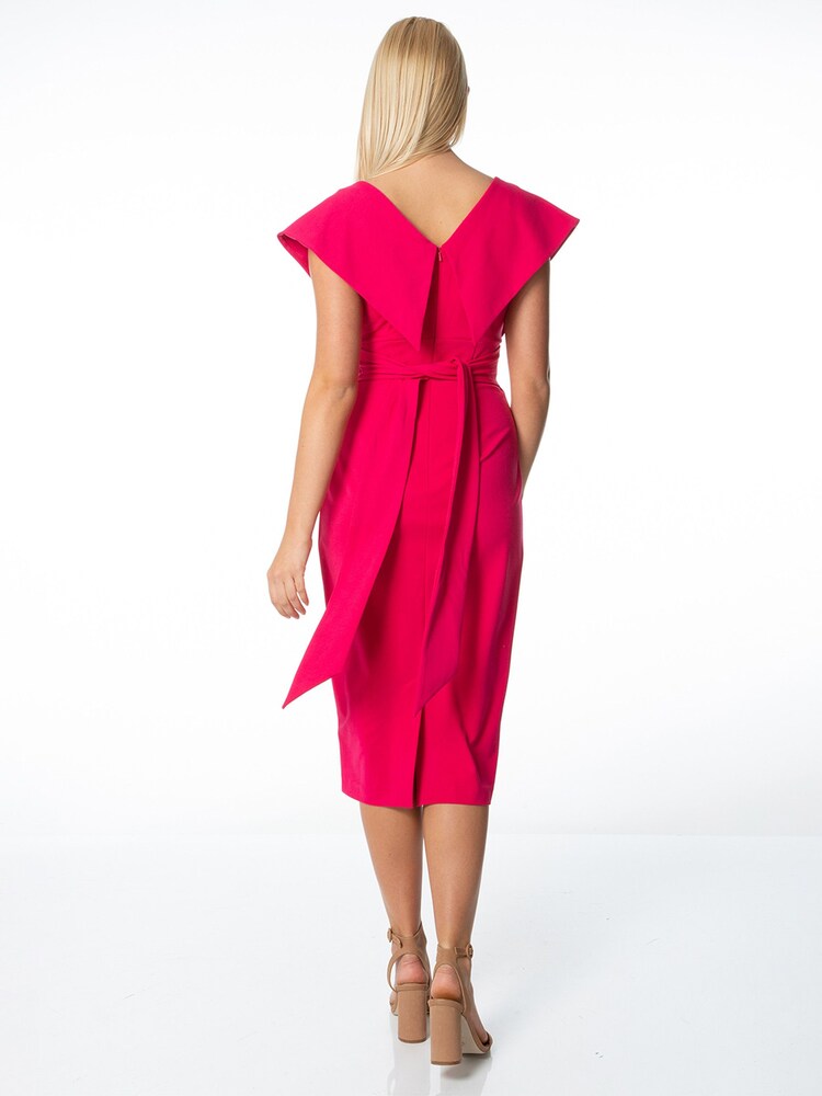 Roman Pink Cross Front Midi Dress - Image 2 of 4