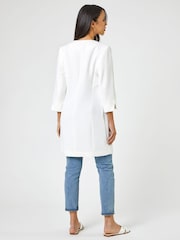 Roman White Textured Longline Jacket - Image 2 of 4