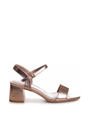 Linzi Gold Chrome Darcie Barely There Block Heeled Sandals - Image 2 of 4