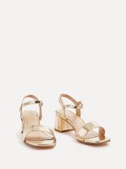 Kultainen/kullanvärinen Plated - Linzi Darcie Low Chunky Block Heeled Sandaalit - Kuva 3 / 5