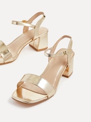Linzi Gold Tone Darcie Low Chunky Block Heeled Sandals - Image 6 of 6