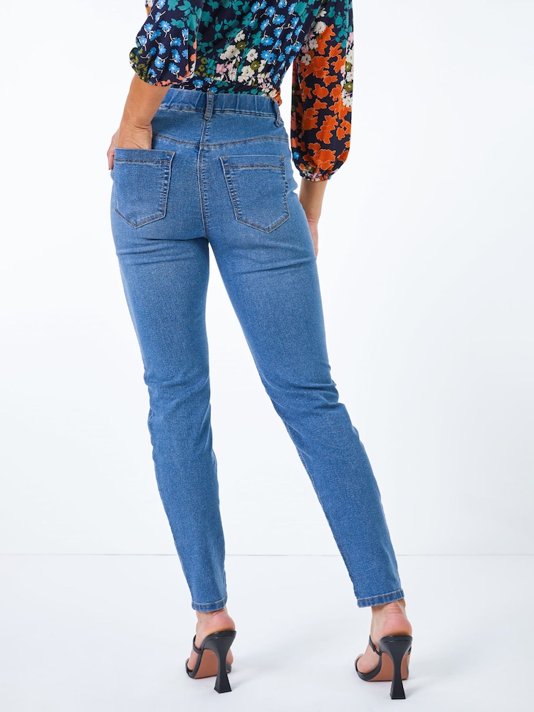 Roman Blue Petite Full Length Twill Jeans - Image 2 of 5