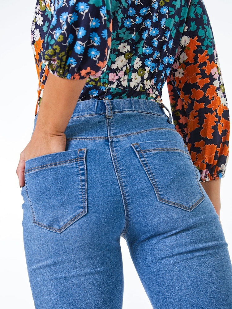 Roman Blue Petite Full Length Twill Jeans - Image 5 of 5