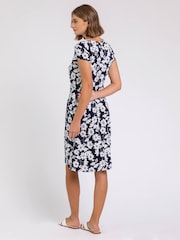 Roman Blue Floral Puff Print Tea Dress - Image 2 of 4