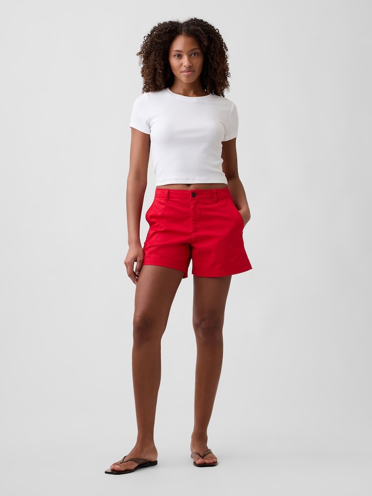 Rouge - Short chino Gap 5 pouce taille mi-haute Downtown - Image 2 sur 4