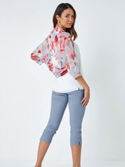 Roman Orange Ruched Hem Chiffon Jacket - Image 2 of 2