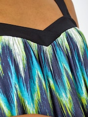 Roman Green Contrast Zig Zag Stretch Cami Top - Image 5 of 5