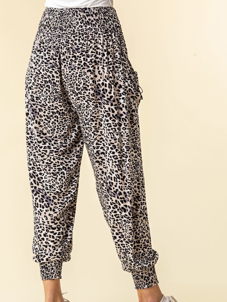 Roman Black Animal Print Hareem Lounge Joggers - Image 2 of 4