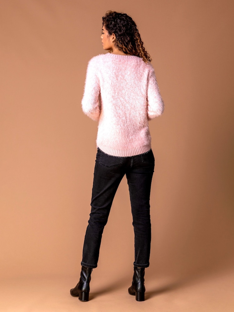 Roman Pink Mosaic Print Fluffy Jumper - Image 2 of 4