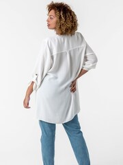 Roman White Curve Button Detail Tunic Top - Image 2 of 4