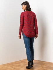 Roman Red Curved Hem Stitch Detail Jumper - Image 2 of 5