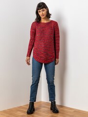 Roman Red Curved Hem Stitch Detail Jumper - Image 3 of 5