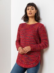 Roman Red Curved Hem Stitch Detail Jumper - Image 4 of 5