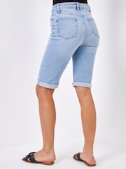 Azul oscuro - Pantalones cortos romanos esenciales hasta la rodilla - Imagen 2 de 4