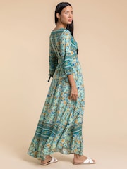 Roman Green Floral Border Print Maxi Dress - Image 2 of 4