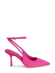 Linzi Pink Miller Wrap Around Ankle Strap Court Heels - Image 1 of 1