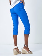 Roman Navy Blue Cropped Stretch Capri Trousers - Image 2 of 5