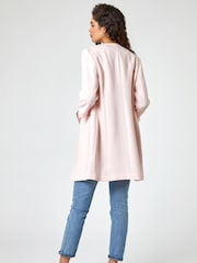 Roman Pink Textured Longline Jacket - Image 2 of 5