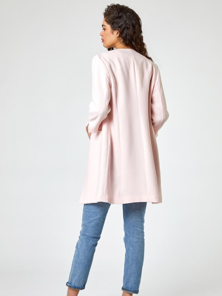 Roman Pink Textured Longline Jacket - Image 2 of 5