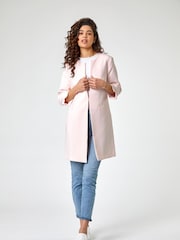 Roman Pink Textured Longline Jacket - Image 4 of 5