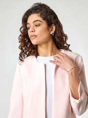 Roman Pink Textured Longline Jacket - Image 5 of 5