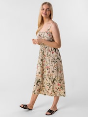 Roman Black Floral Print Button Down Sun Dress - Image 1 of 4