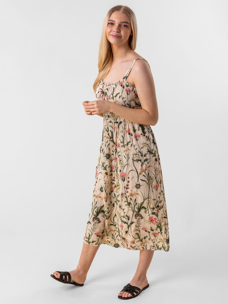 Roman Black Floral Print Button Down Sun Dress - Image 1 of 4
