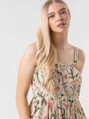 Roman Black Floral Print Button Down Sun Dress - Image 4 of 4