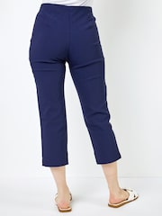 Roman Navy Blue Petite Cropped Stretch Capri Trousers - Image 2 of 4