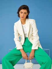 Roman White Longline Boucle Tailored Blazer - Image 1 of 5