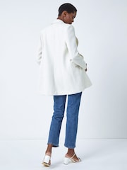 Roman White Longline Boucle Tailored Blazer - Image 2 of 5