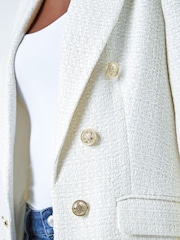 Roman White Longline Boucle Tailored Blazer - Image 5 of 5