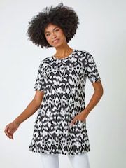 Roman Roman Tunika mit gemustertem Print und Taschen - Bild 1 von 5