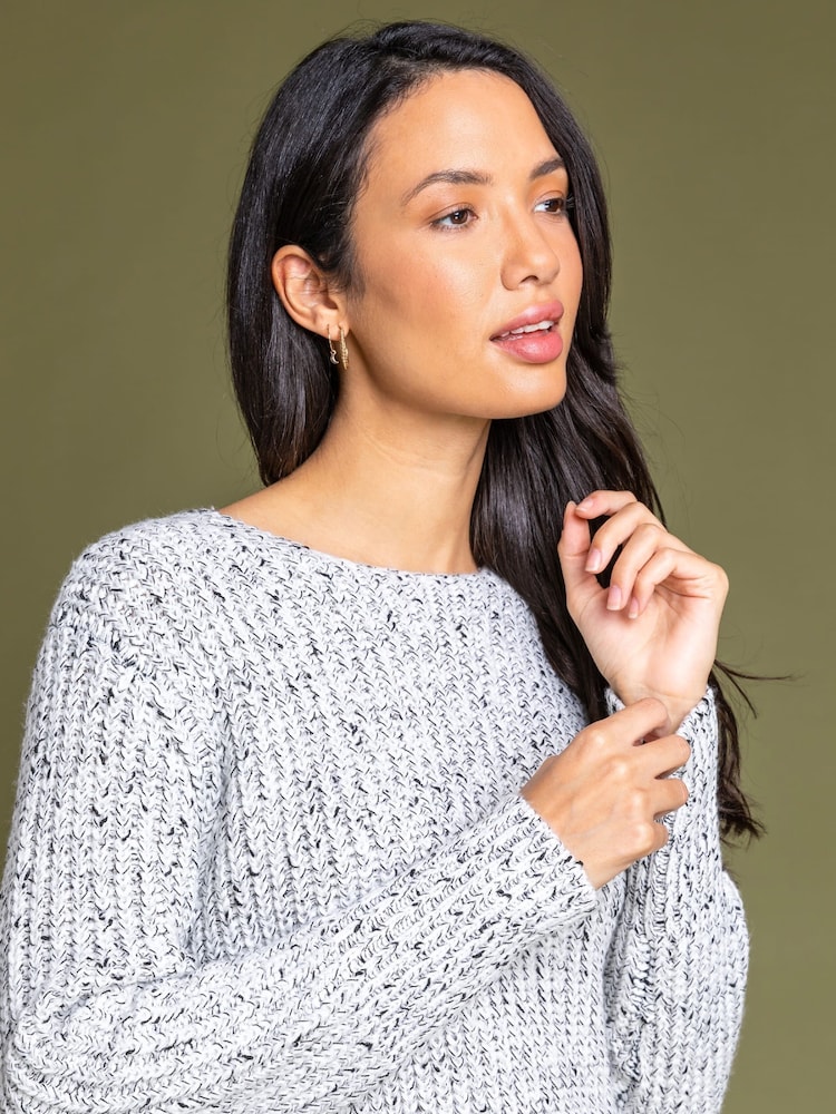 Roman White Curved Hem Stitch Detail Jumper - Image 4 of 4 Roman White Curved Hem Stitch Detail Jumper - Image 4 of 4