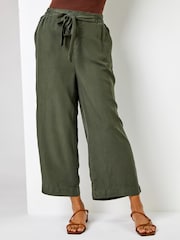 Roman Green Tie Waist Culottes - Image 1 of 4