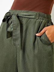 Roman Green Tie Waist Culottes - Image 4 of 4