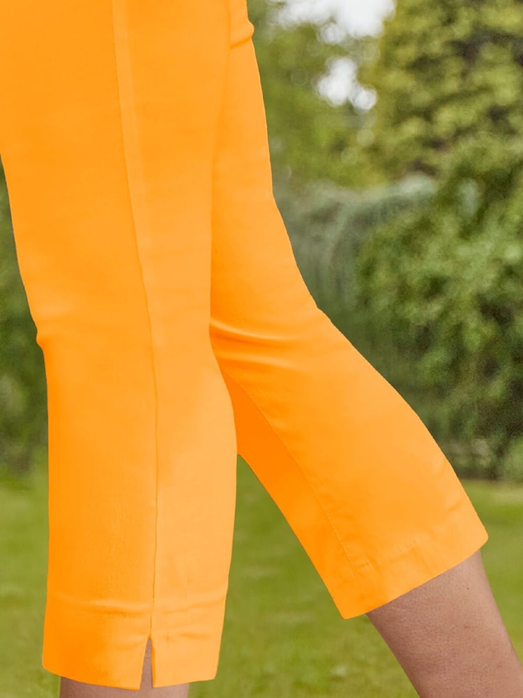 Roman Dark Orange Cropped Stretch Capri Trousers - Image 4 of 4
