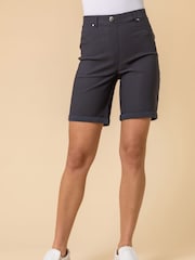 Roman DimGrey Turned Hem Stretch Shorts - Image 1 of 4