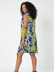 Roman Green Petite Floral Satin Tunic Dress - Image 2 of 5