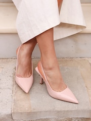 Linzi Light Pink Fling Slingback Court Style Heel Shoes - Image 1 of 4